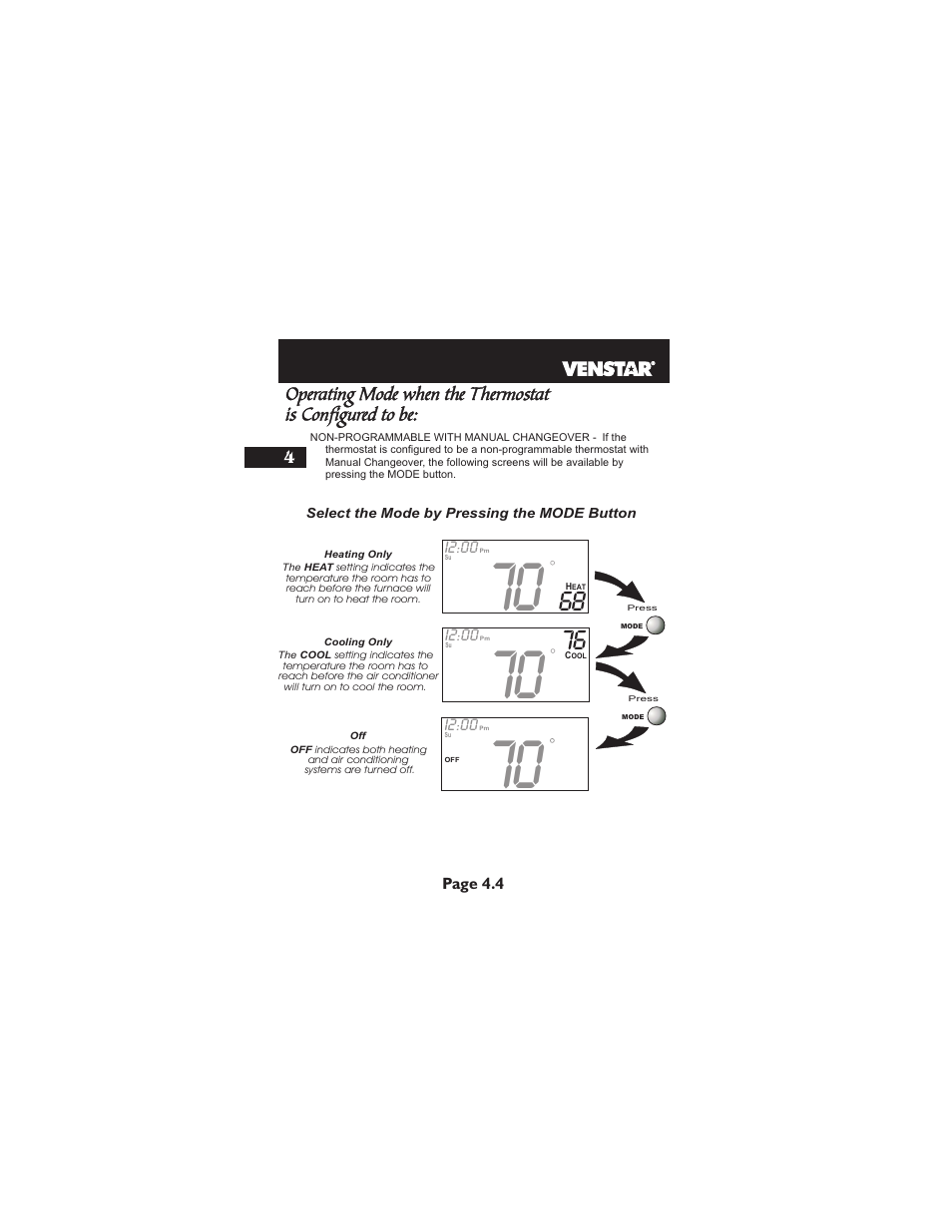 Venstar T1900 User Manual | Page 21 / 108