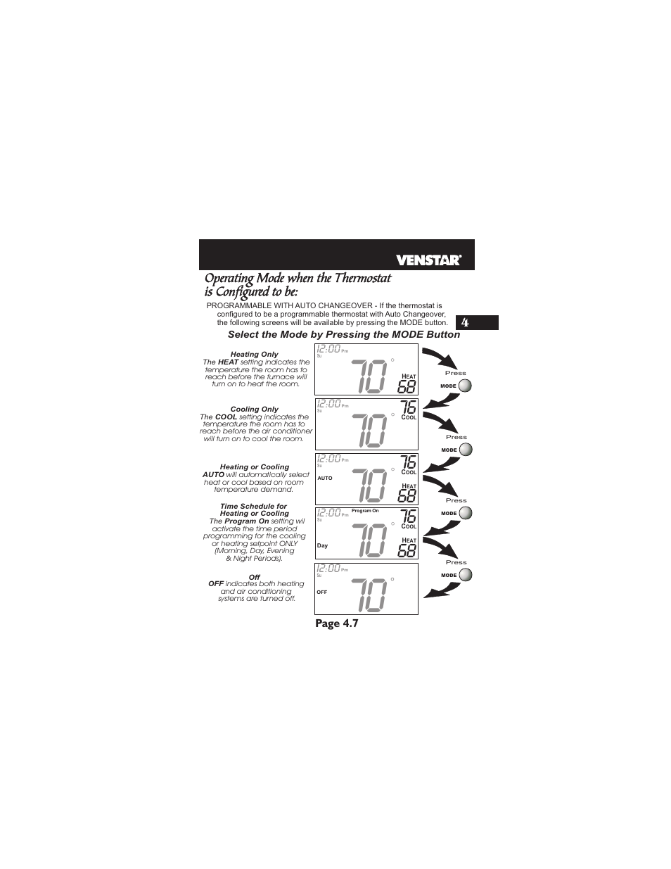 Venstar T1900 User Manual | Page 24 / 108