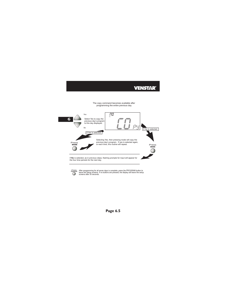 Page 6.5 | Venstar T1900 User Manual | Page 33 / 108