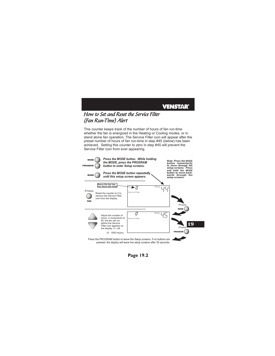 Venstar T1900 User Manual | Page 86 / 108