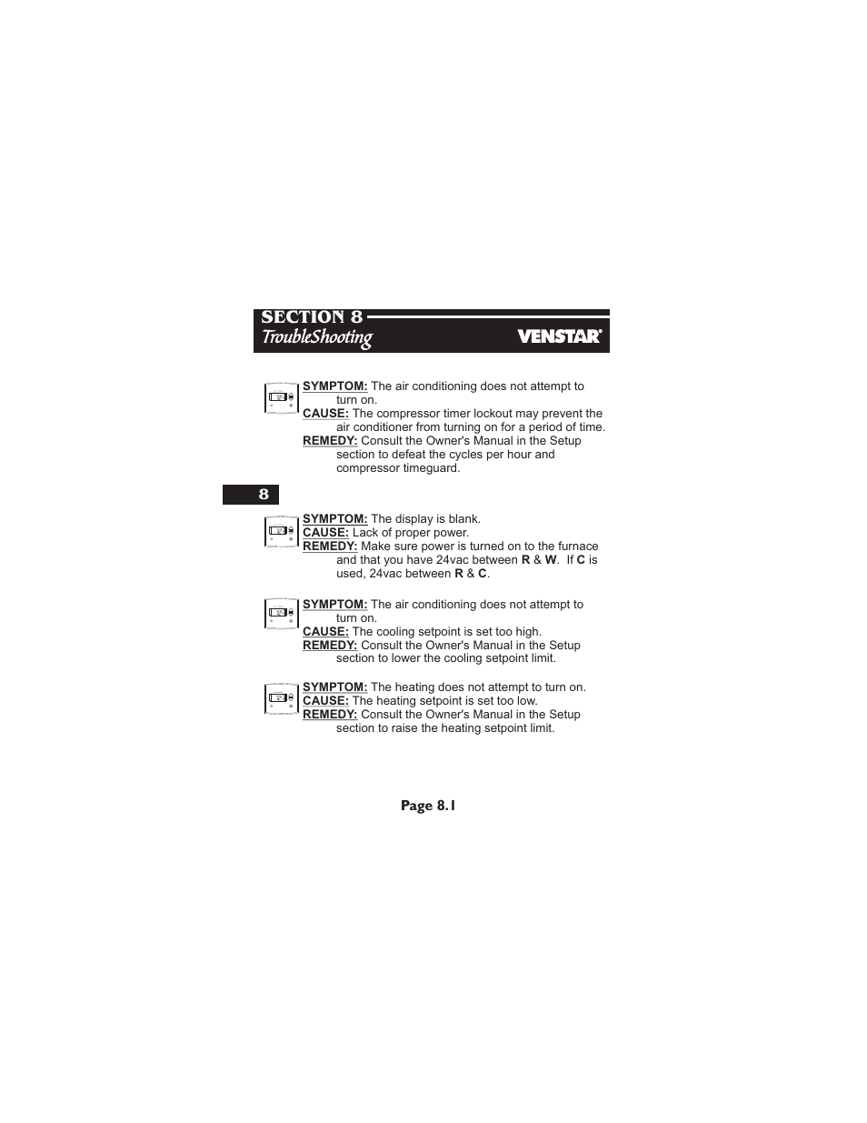 Page 8.1 | Venstar T1900 Installation User Manual | Page 23 / 24