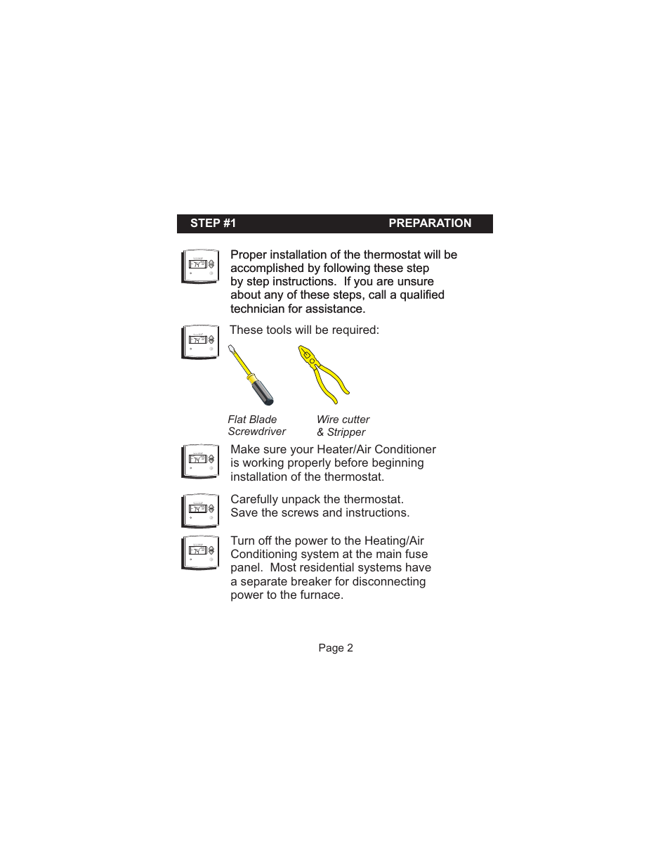 Step #1 preparation | Venstar TSTATEZ User Manual | Page 3 / 12