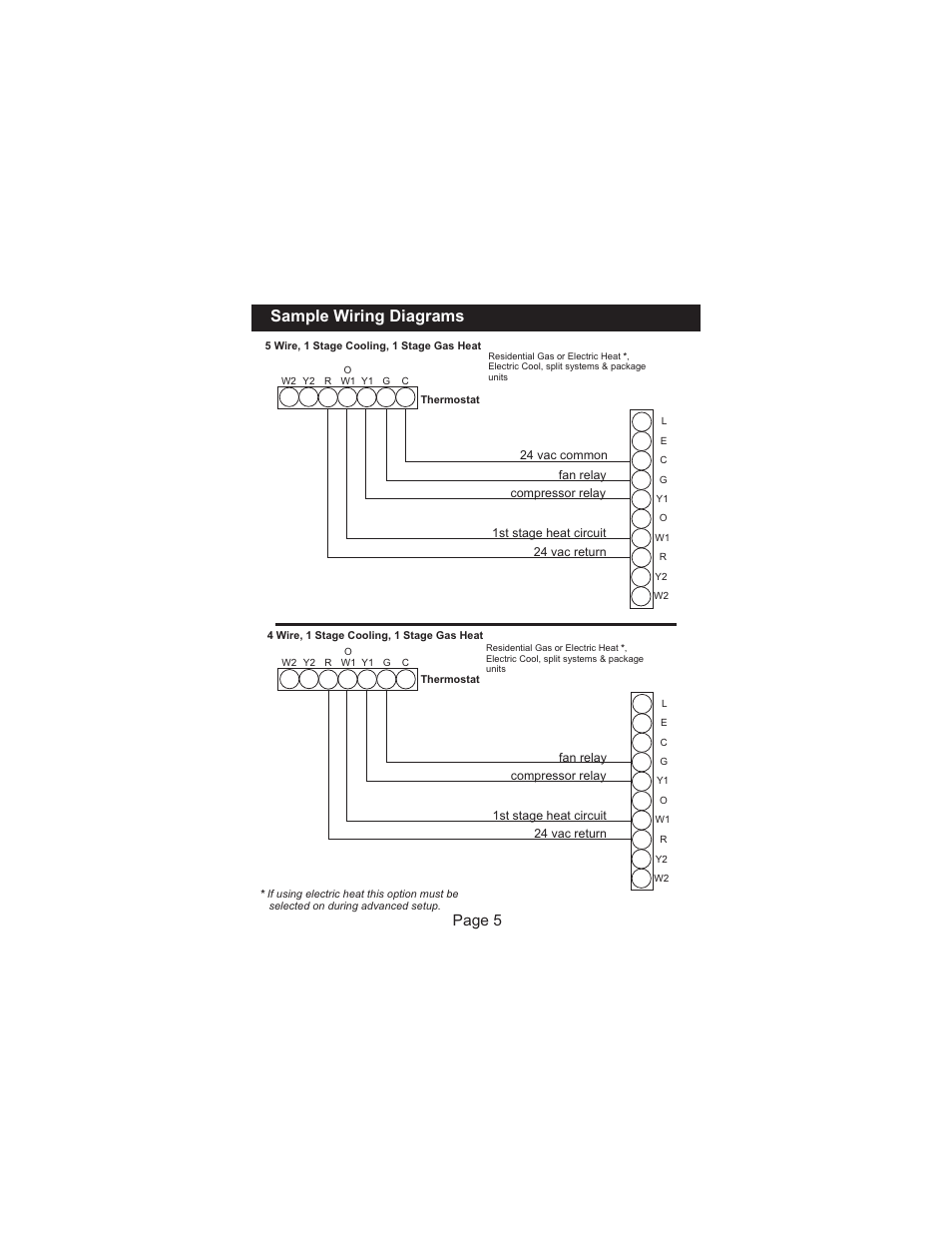 Sample wiring diagrams, Page 5 | Venstar TSTATEZ User Manual | Page 6 / 12