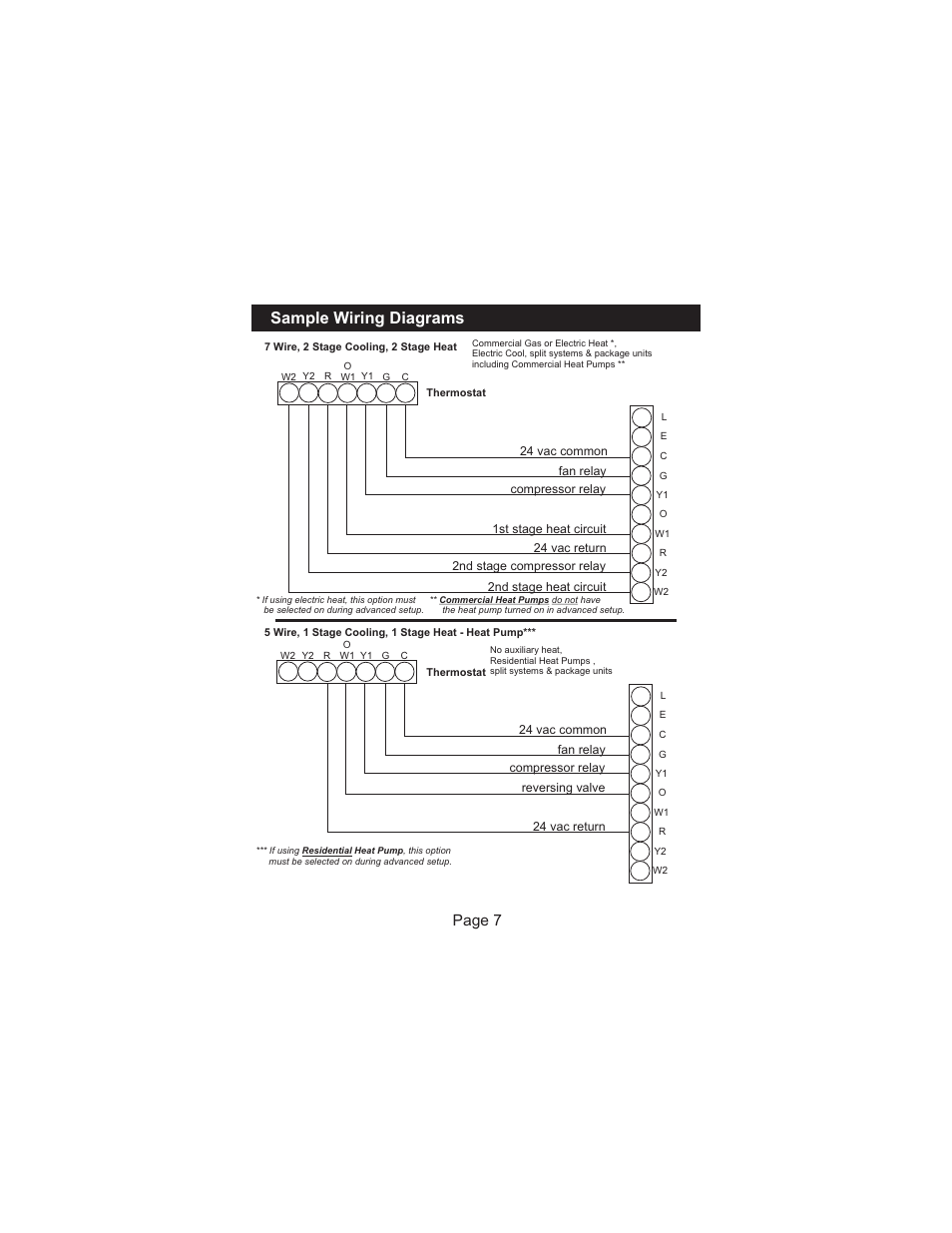 Sample wiring diagrams, Page 7 | Venstar TSTATEZ User Manual | Page 8 / 12