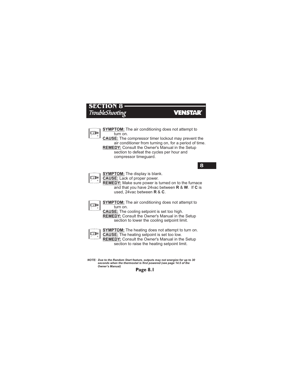 Page 8.1 | Venstar T2700 Installation User Manual | Page 22 / 23