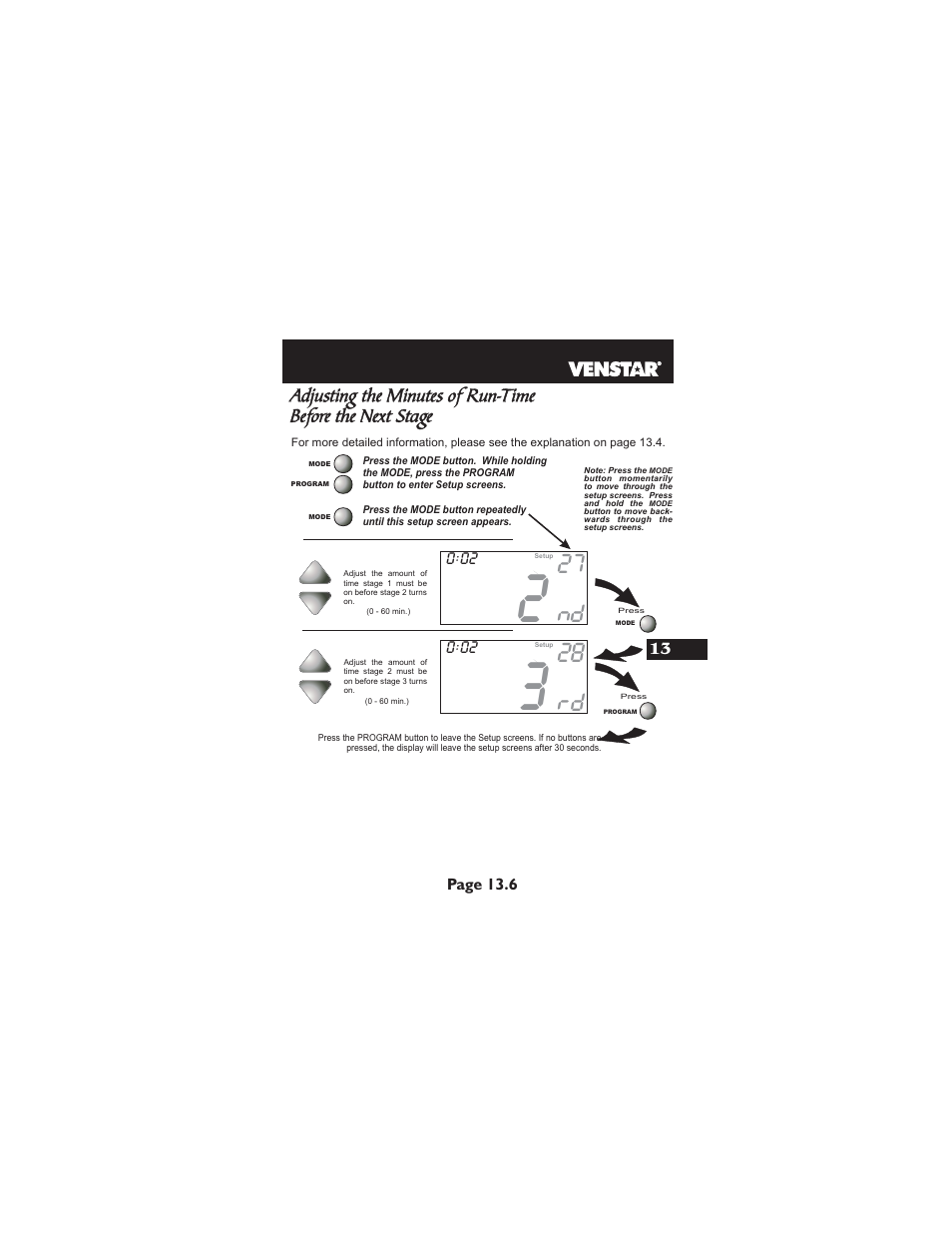 27 nd, 28 rd, Page 13.6 | Venstar T2900 User Manual | Page 68 / 113