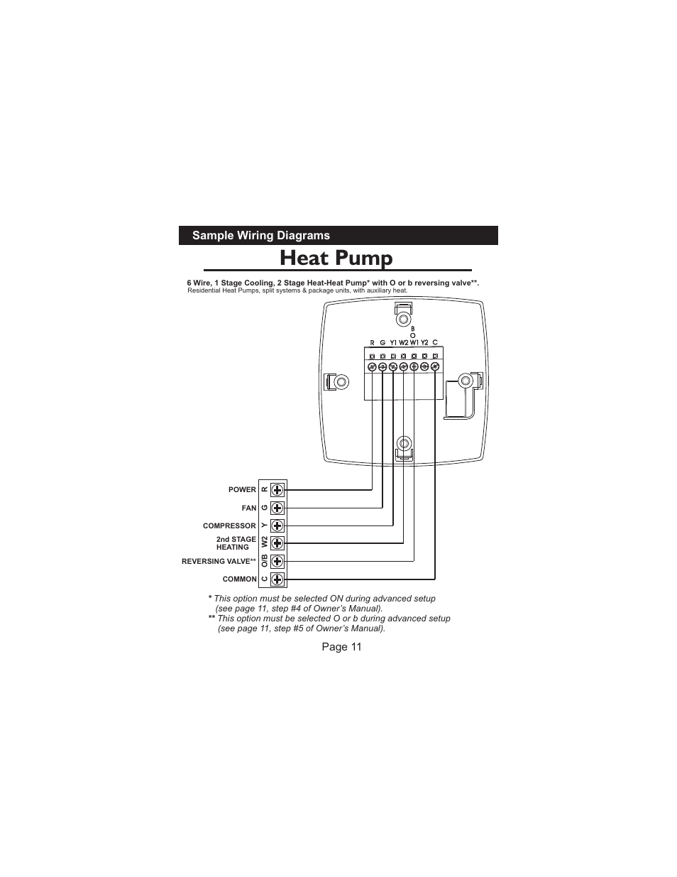 Heat pump, Sample wiring diagrams, Page 11 | Venstar T1010 Installation User Manual | Page 12 / 15