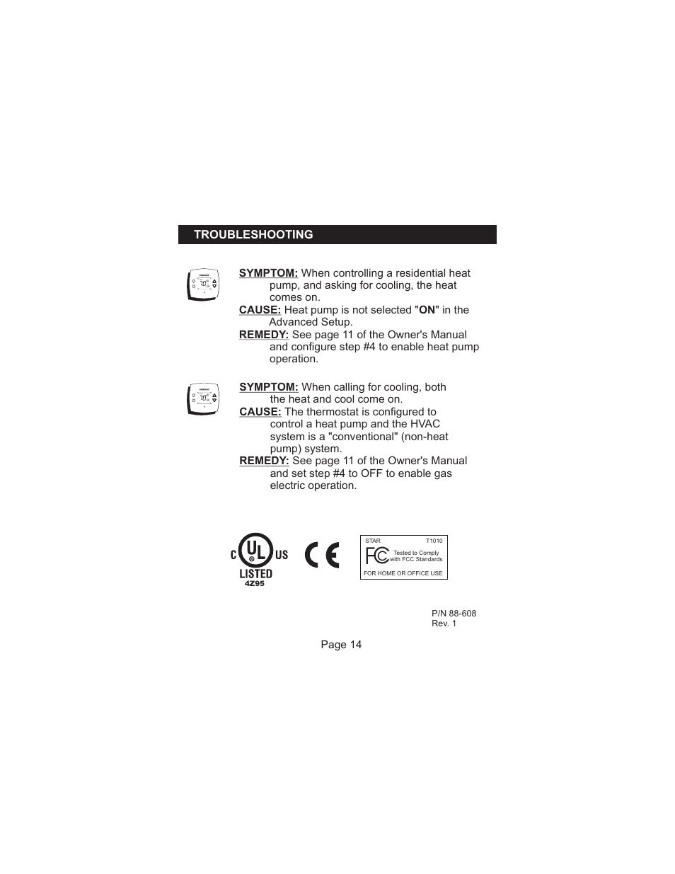 Venstar T1010 Installation User Manual | Page 15 / 15