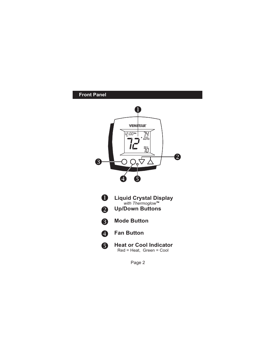 Venstar T1050 User Manual | Page 3 / 20