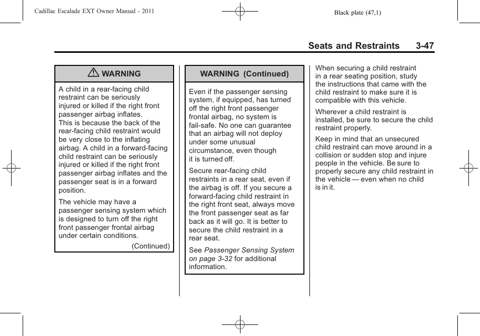 Cadillac 2011 Escalade EXT User Manual | Page 103 / 508