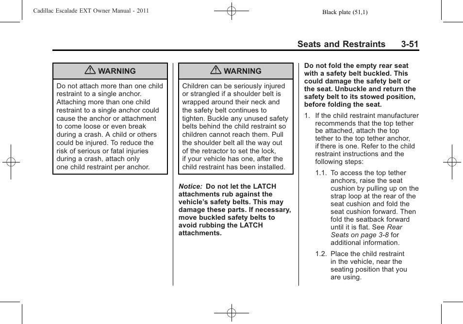 Cadillac 2011 Escalade EXT User Manual | Page 107 / 508