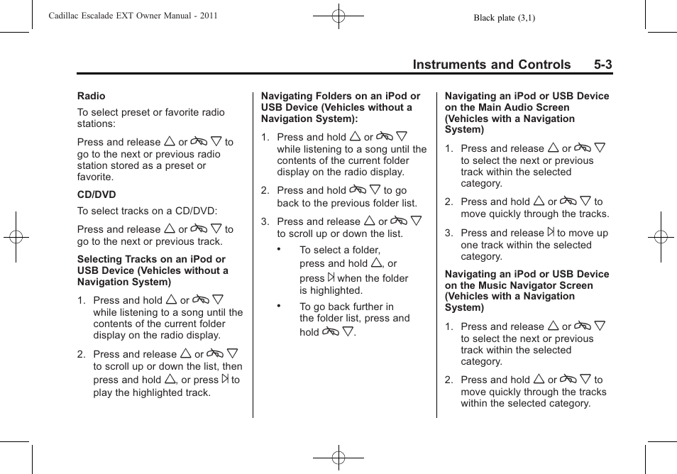 Cadillac 2011 Escalade EXT User Manual | Page 133 / 508