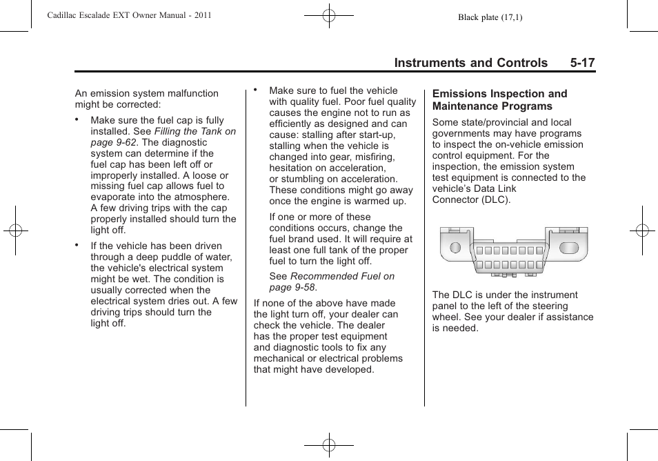 Instruments and controls 5-17 | Cadillac 2011 Escalade EXT User Manual | Page 147 / 508