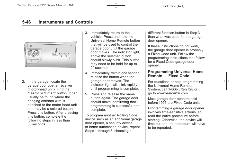 46 instruments and controls | Cadillac 2011 Escalade EXT User Manual | Page 176 / 508