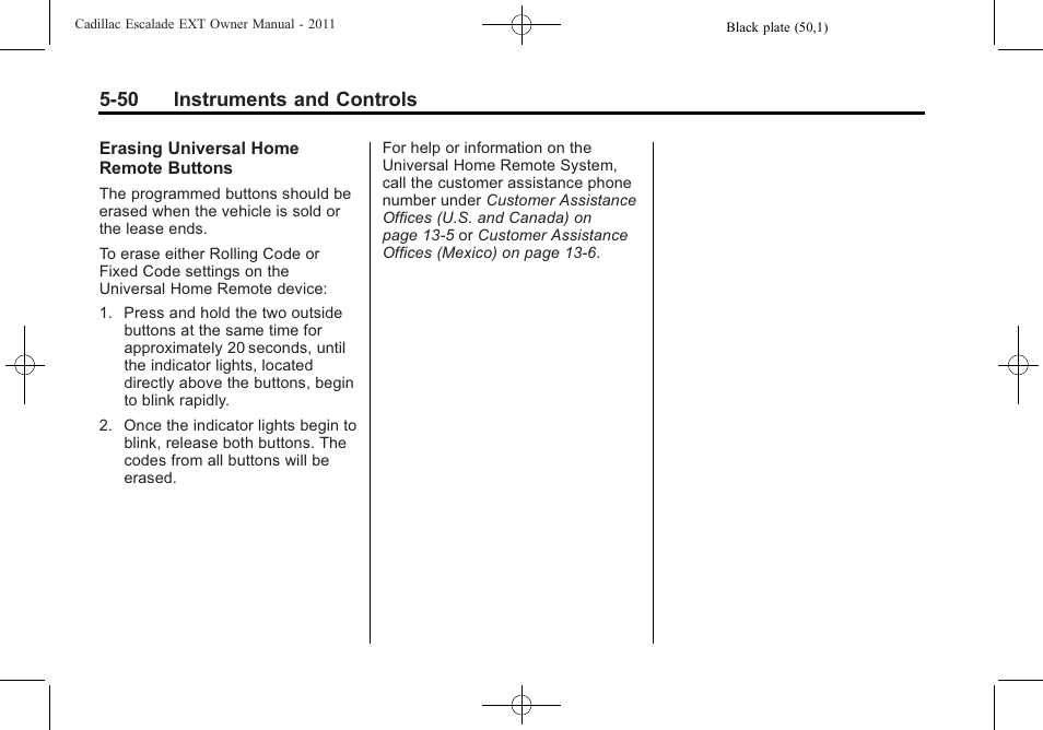 50 instruments and controls | Cadillac 2011 Escalade EXT User Manual | Page 180 / 508