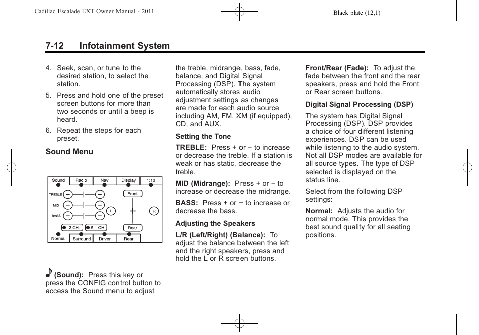 12 infotainment system | Cadillac 2011 Escalade EXT User Manual | Page 202 / 508