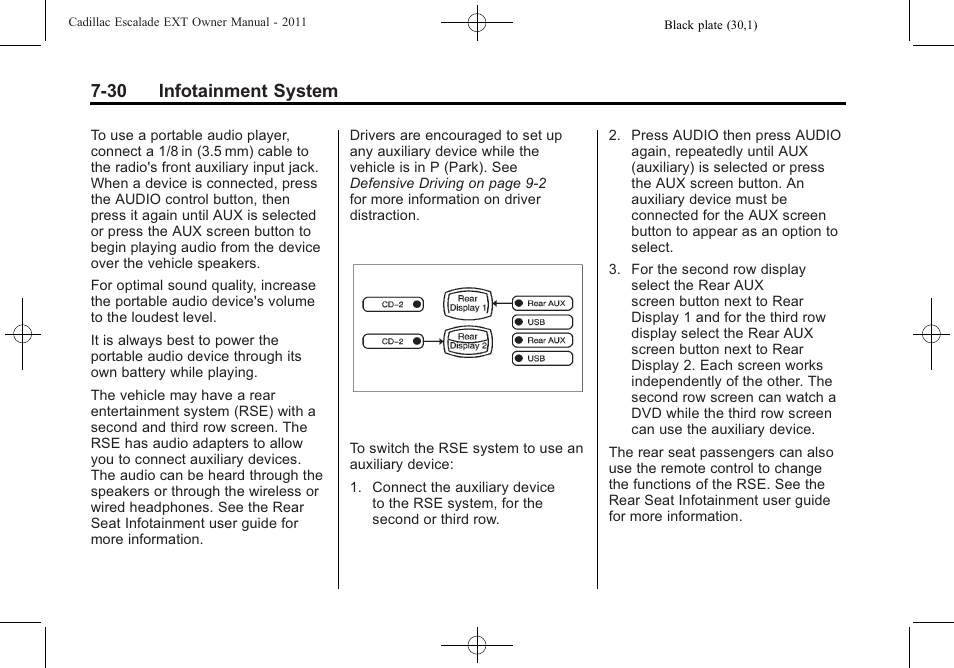 30 infotainment system | Cadillac 2011 Escalade EXT User Manual | Page 220 / 508