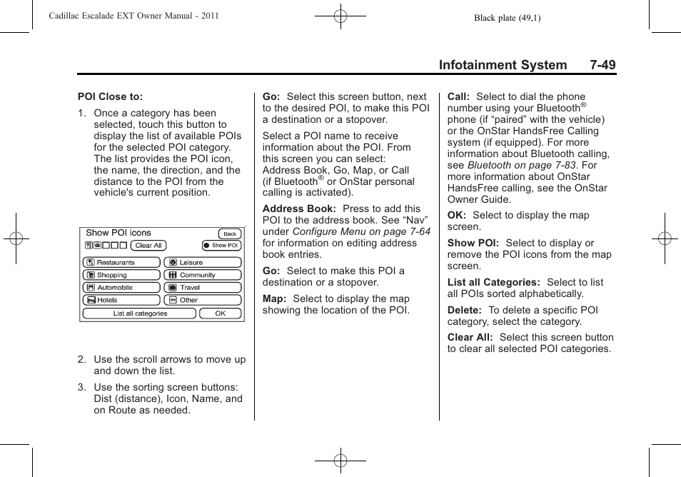 Infotainment system 7-49 | Cadillac 2011 Escalade EXT User Manual | Page 239 / 508