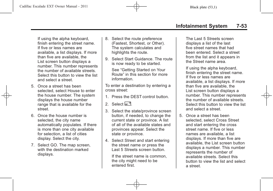 Infotainment system 7-53 | Cadillac 2011 Escalade EXT User Manual | Page 243 / 508