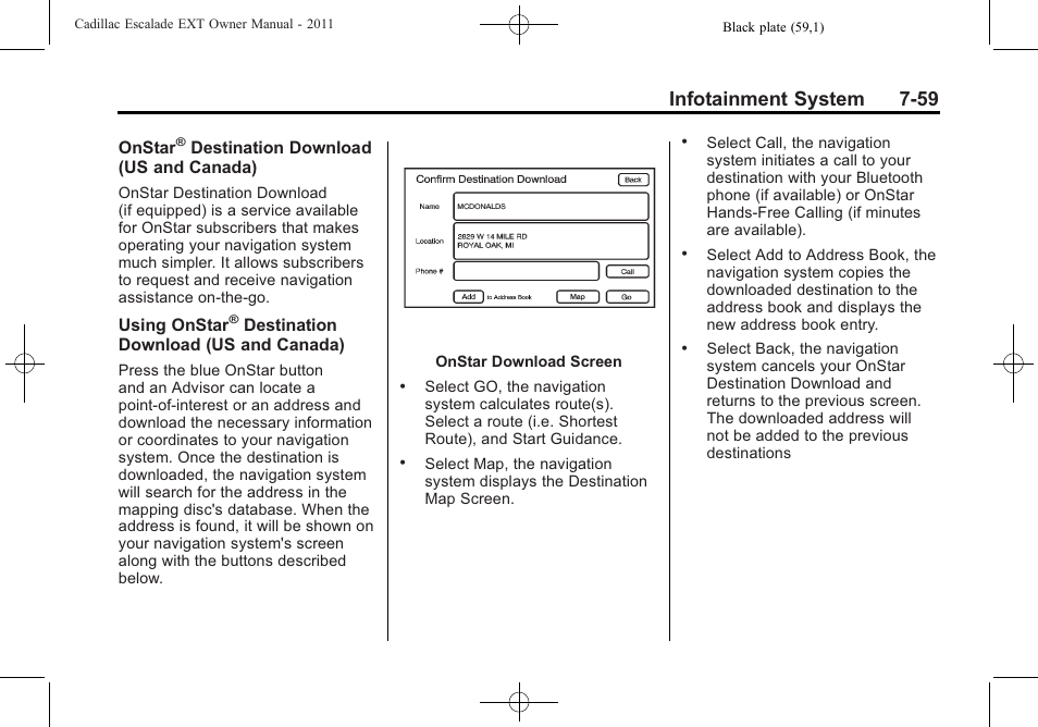 Infotainment system 7-59 | Cadillac 2011 Escalade EXT User Manual | Page 249 / 508