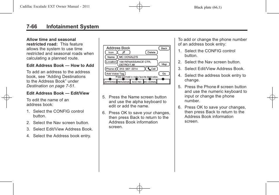 66 infotainment system | Cadillac 2011 Escalade EXT User Manual | Page 256 / 508