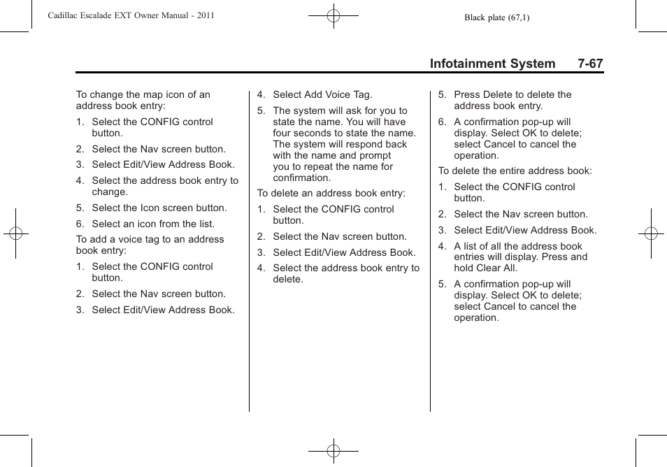 Infotainment system 7-67 | Cadillac 2011 Escalade EXT User Manual | Page 257 / 508