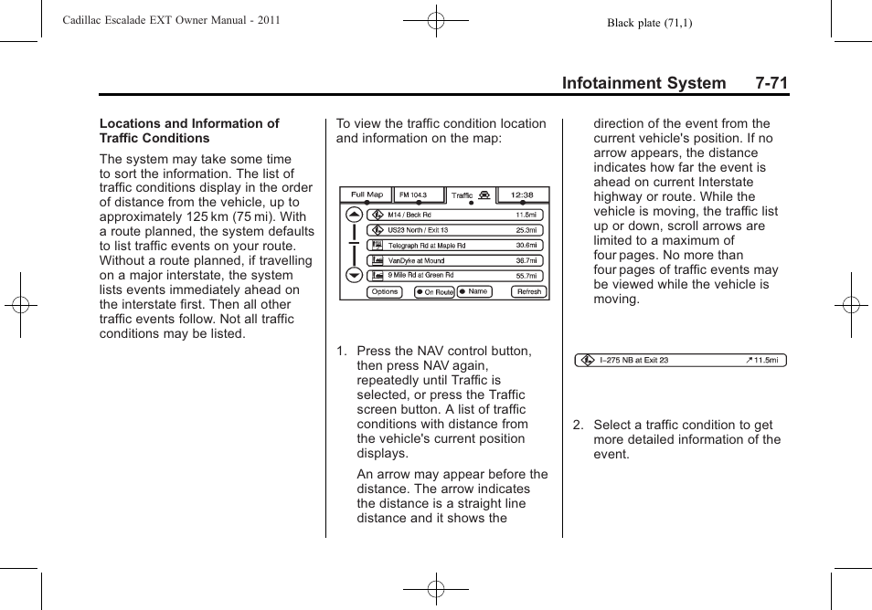 Infotainment system 7-71 | Cadillac 2011 Escalade EXT User Manual | Page 261 / 508