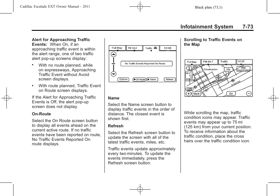 Infotainment system 7-73 | Cadillac 2011 Escalade EXT User Manual | Page 263 / 508