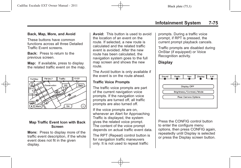 Infotainment system 7-75 | Cadillac 2011 Escalade EXT User Manual | Page 265 / 508