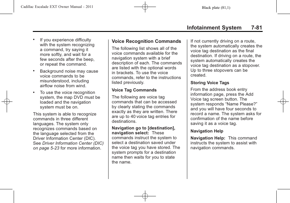 Infotainment system 7-81 | Cadillac 2011 Escalade EXT User Manual | Page 271 / 508