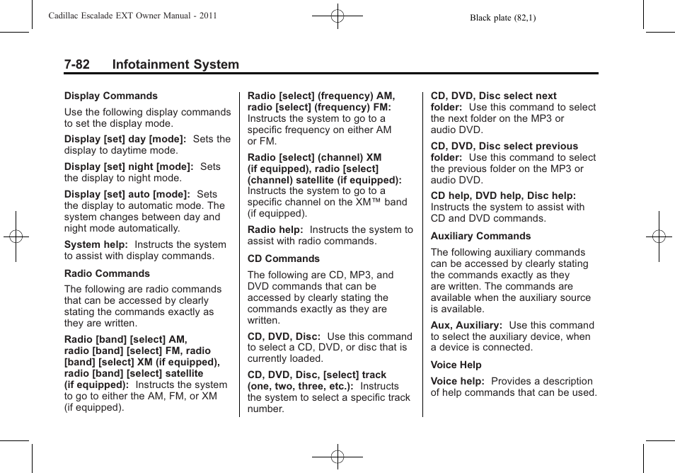 82 infotainment system | Cadillac 2011 Escalade EXT User Manual | Page 272 / 508