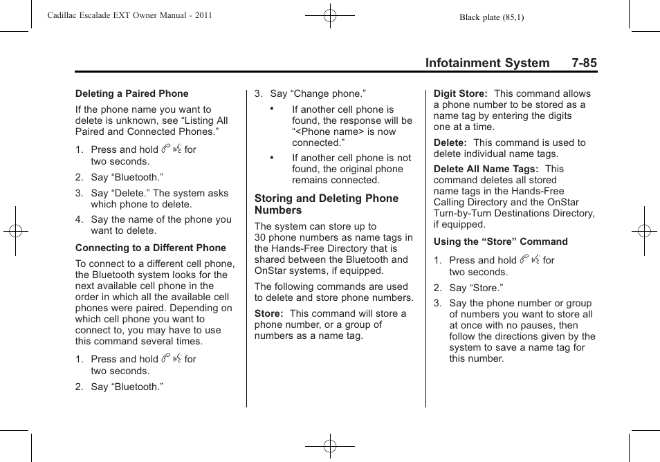 Infotainment system 7-85 | Cadillac 2011 Escalade EXT User Manual | Page 275 / 508