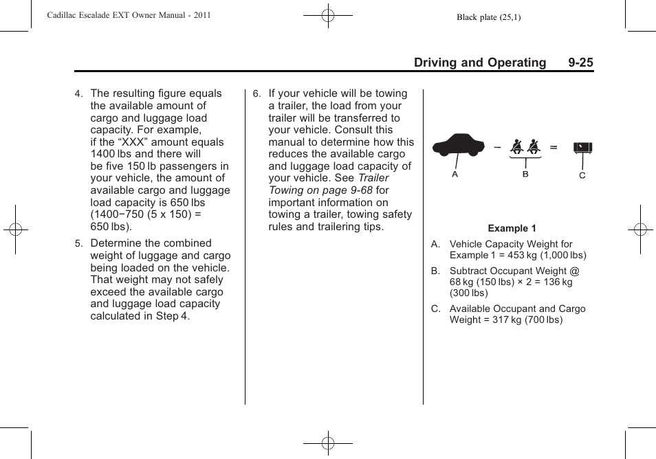 Driving and operating 9-25 | Cadillac 2011 Escalade EXT User Manual | Page 311 / 508