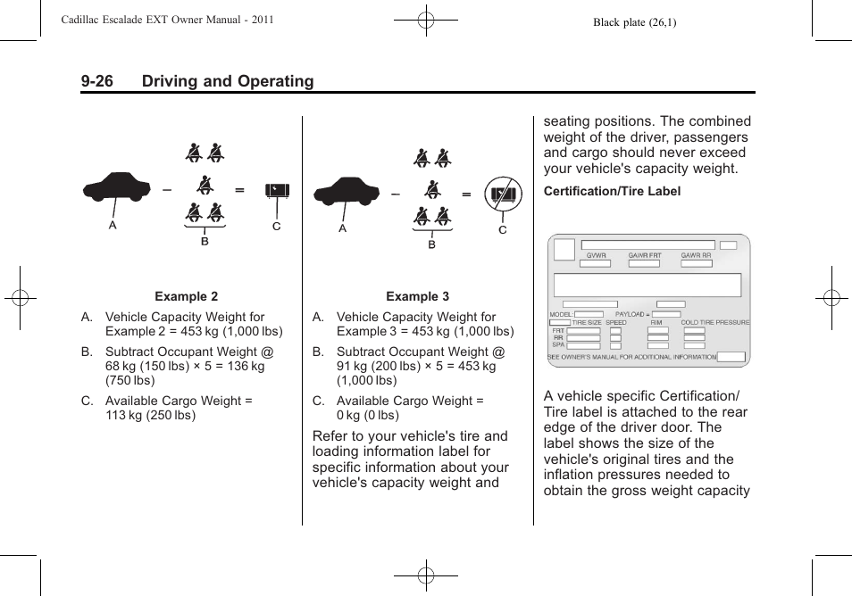 26 driving and operating | Cadillac 2011 Escalade EXT User Manual | Page 312 / 508