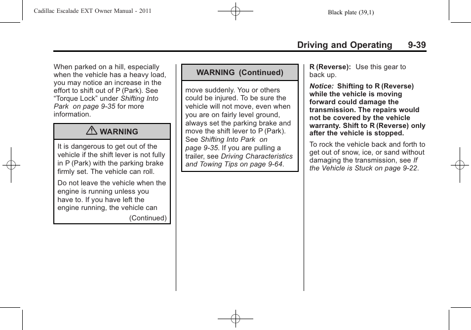 Cadillac 2011 Escalade EXT User Manual | Page 325 / 508