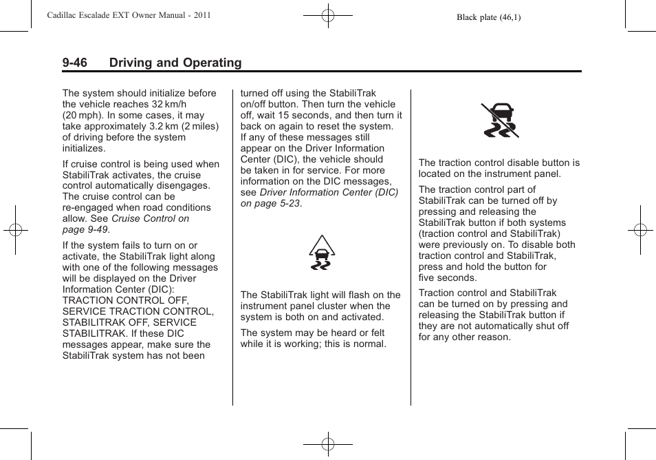 46 driving and operating | Cadillac 2011 Escalade EXT User Manual | Page 332 / 508