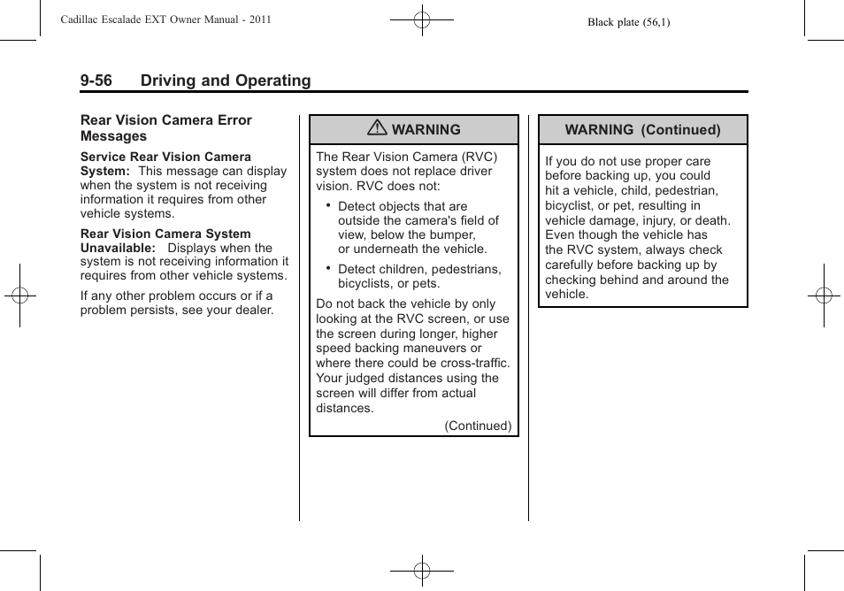 56 driving and operating | Cadillac 2011 Escalade EXT User Manual | Page 342 / 508