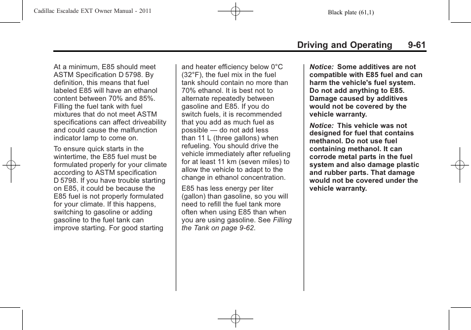 Driving and operating 9-61 | Cadillac 2011 Escalade EXT User Manual | Page 347 / 508