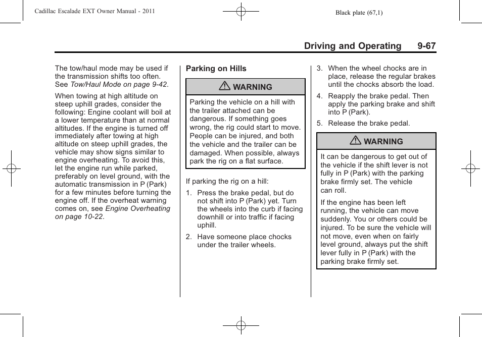 Cadillac 2011 Escalade EXT User Manual | Page 353 / 508