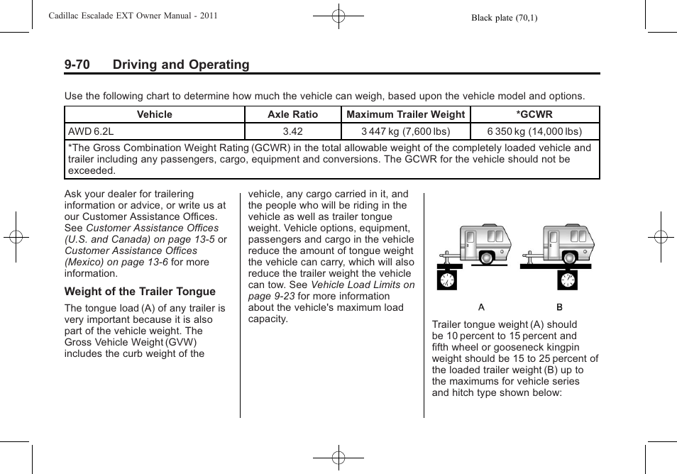 70 driving and operating | Cadillac 2011 Escalade EXT User Manual | Page 356 / 508