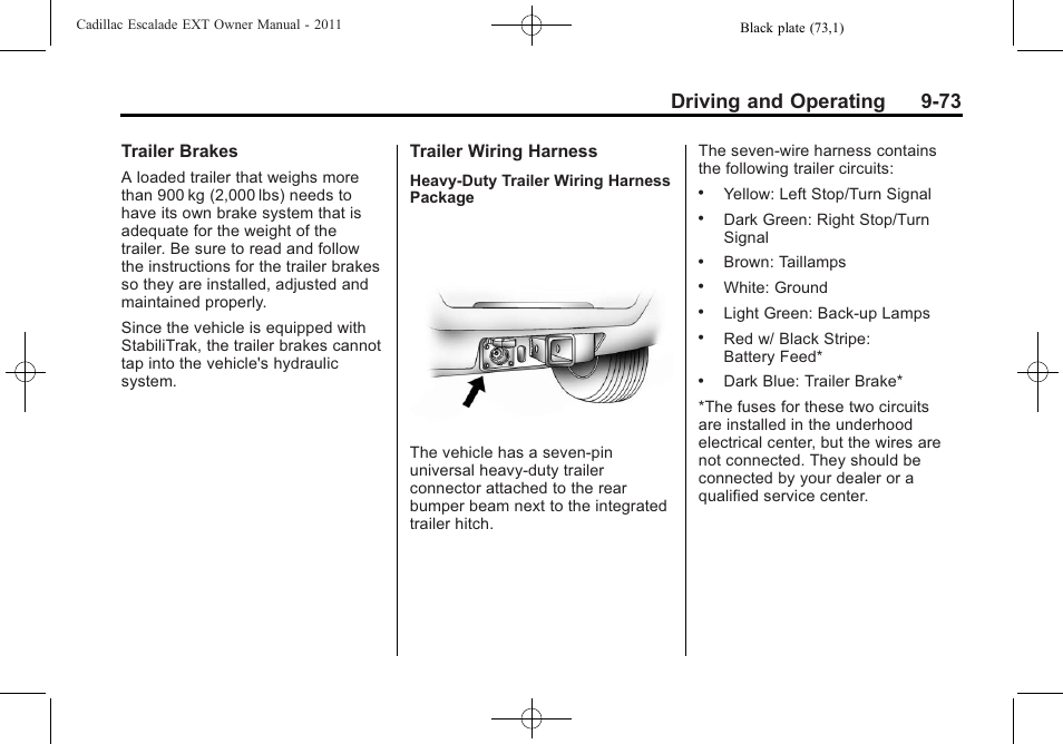 Driving and operating 9-73 | Cadillac 2011 Escalade EXT User Manual | Page 359 / 508