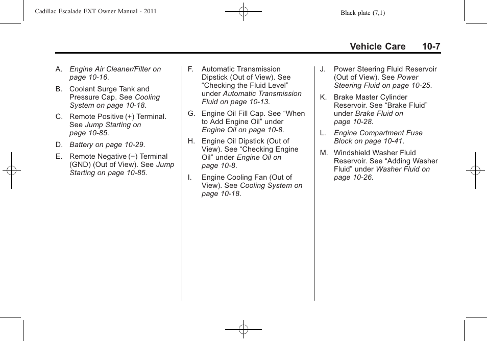 Vehicle care 10-7 | Cadillac 2011 Escalade EXT User Manual | Page 369 / 508