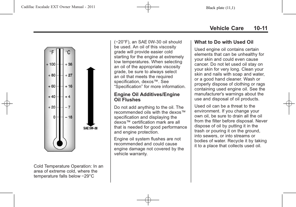 Vehicle care 10-11 | Cadillac 2011 Escalade EXT User Manual | Page 373 / 508