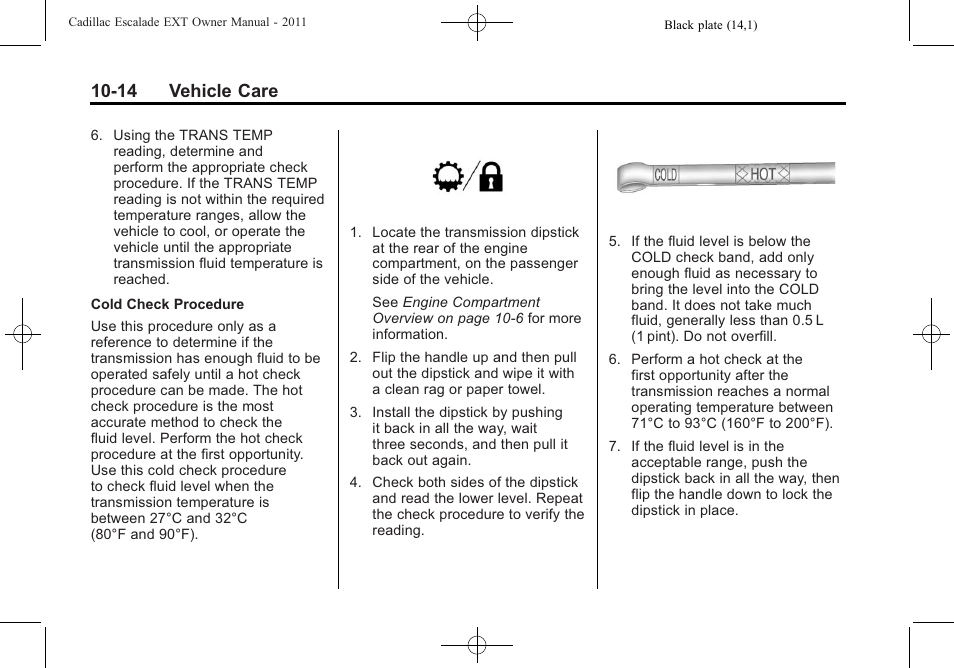 14 vehicle care | Cadillac 2011 Escalade EXT User Manual | Page 376 / 508