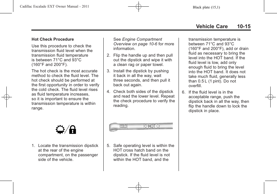 Vehicle care 10-15 | Cadillac 2011 Escalade EXT User Manual | Page 377 / 508