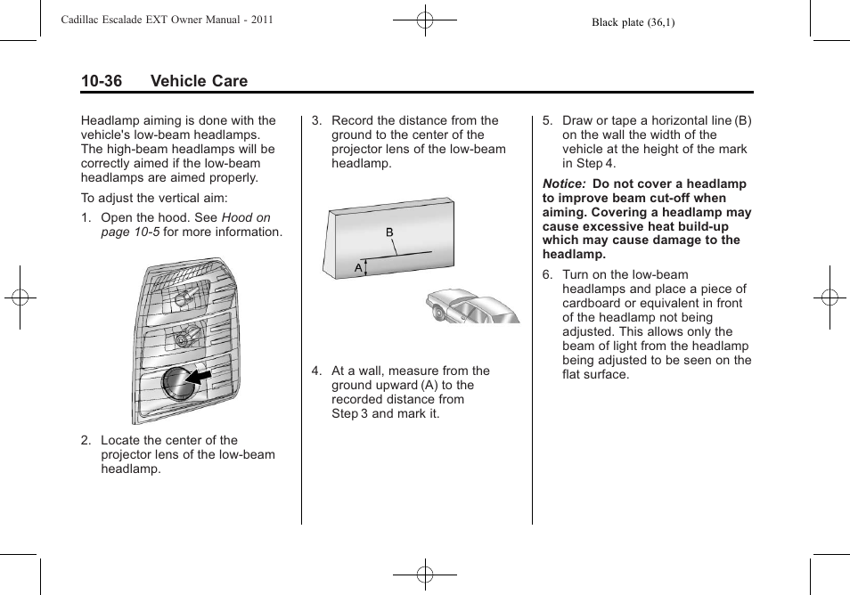 36 vehicle care | Cadillac 2011 Escalade EXT User Manual | Page 398 / 508