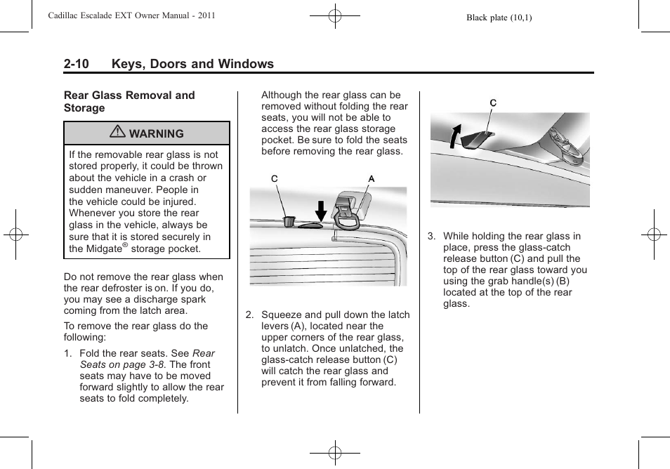 Cadillac 2011 Escalade EXT User Manual | Page 40 / 508