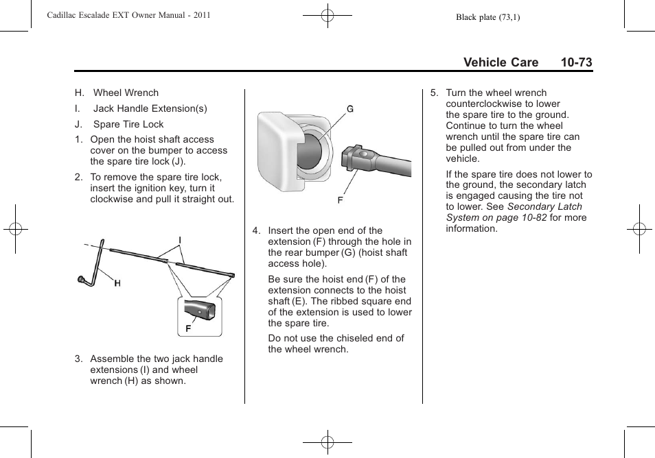 Vehicle care 10-73 | Cadillac 2011 Escalade EXT User Manual | Page 435 / 508