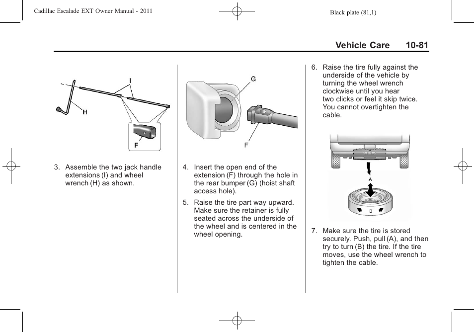 Vehicle care 10-81 | Cadillac 2011 Escalade EXT User Manual | Page 443 / 508