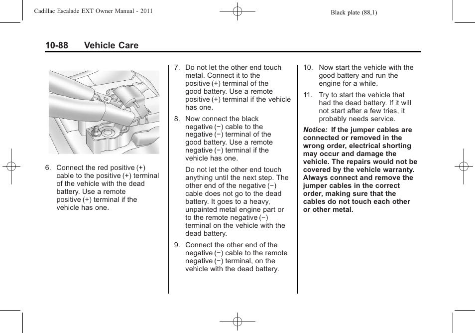 88 vehicle care | Cadillac 2011 Escalade EXT User Manual | Page 450 / 508